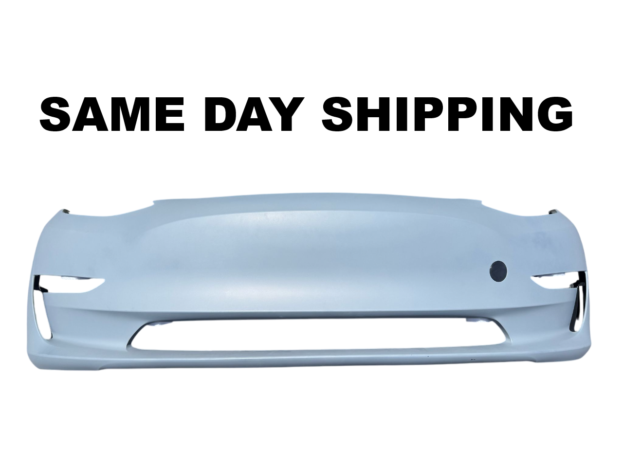 For Tesla Model 3 2021-2023 Front Bumper Cover w/o Sensor Holes - w/ cap