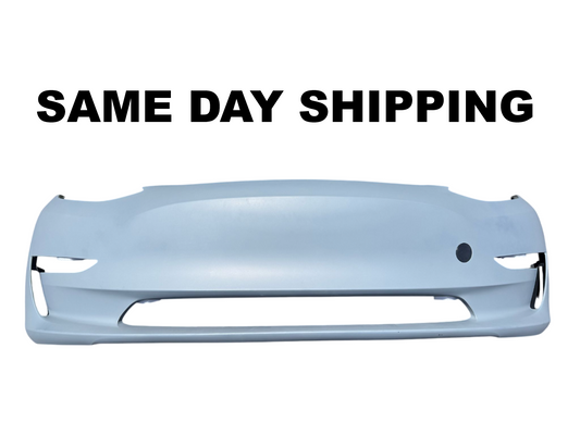 For Tesla Model 3 2021-2023 Front Bumper Cover w/o Sensor Holes - w/ cap